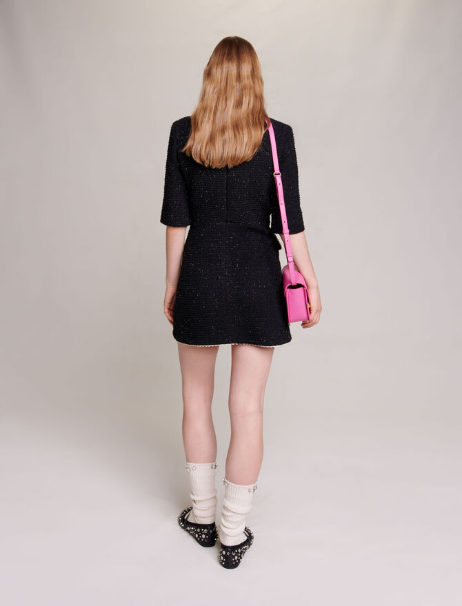 Maje Women's Short Tweed Dress - Black - Size 6