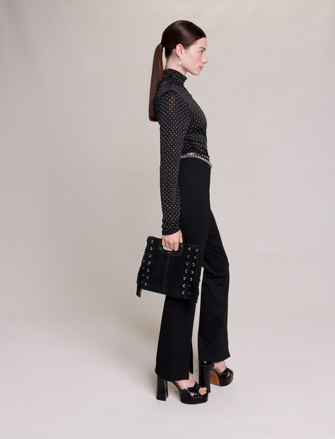 Black Tailoring Studded Flared Trousers