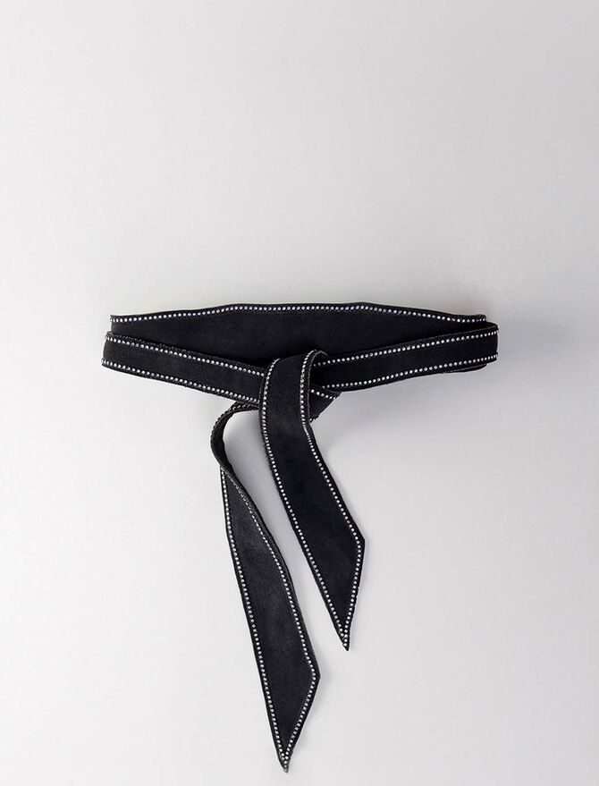 119AMEL High-waisted belt with rhinestone - Belts - Maje.com