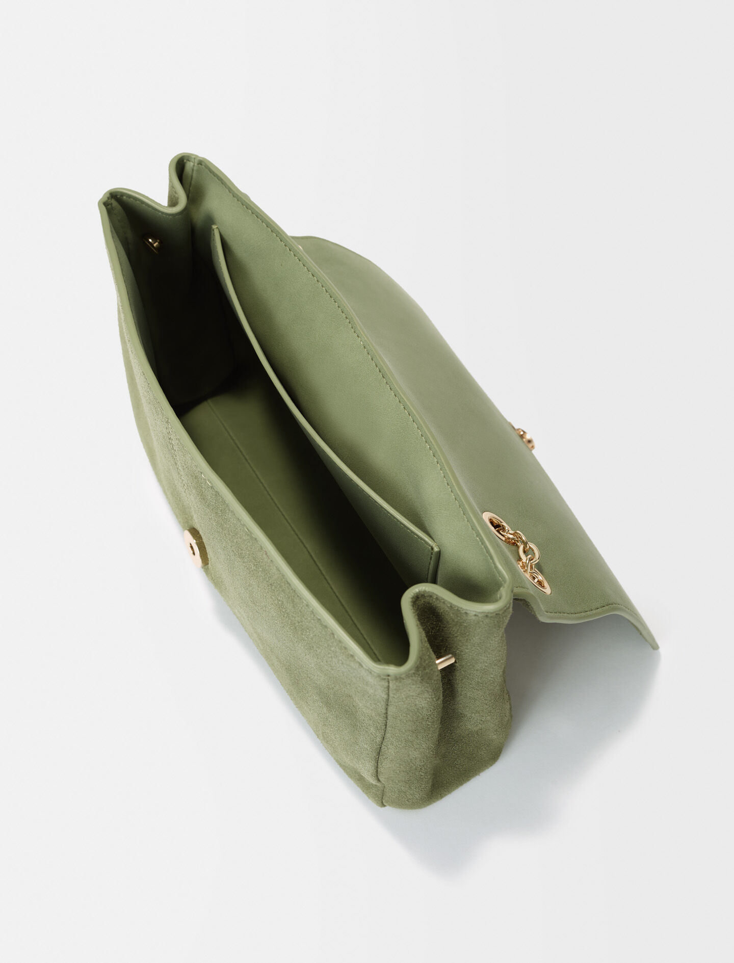 Suede discount chain bag