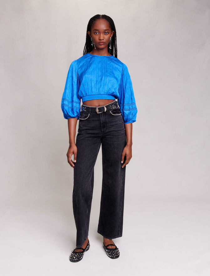 Zara, Pants & Jumpsuits, Zara Belted Highwaisted Pants Blue