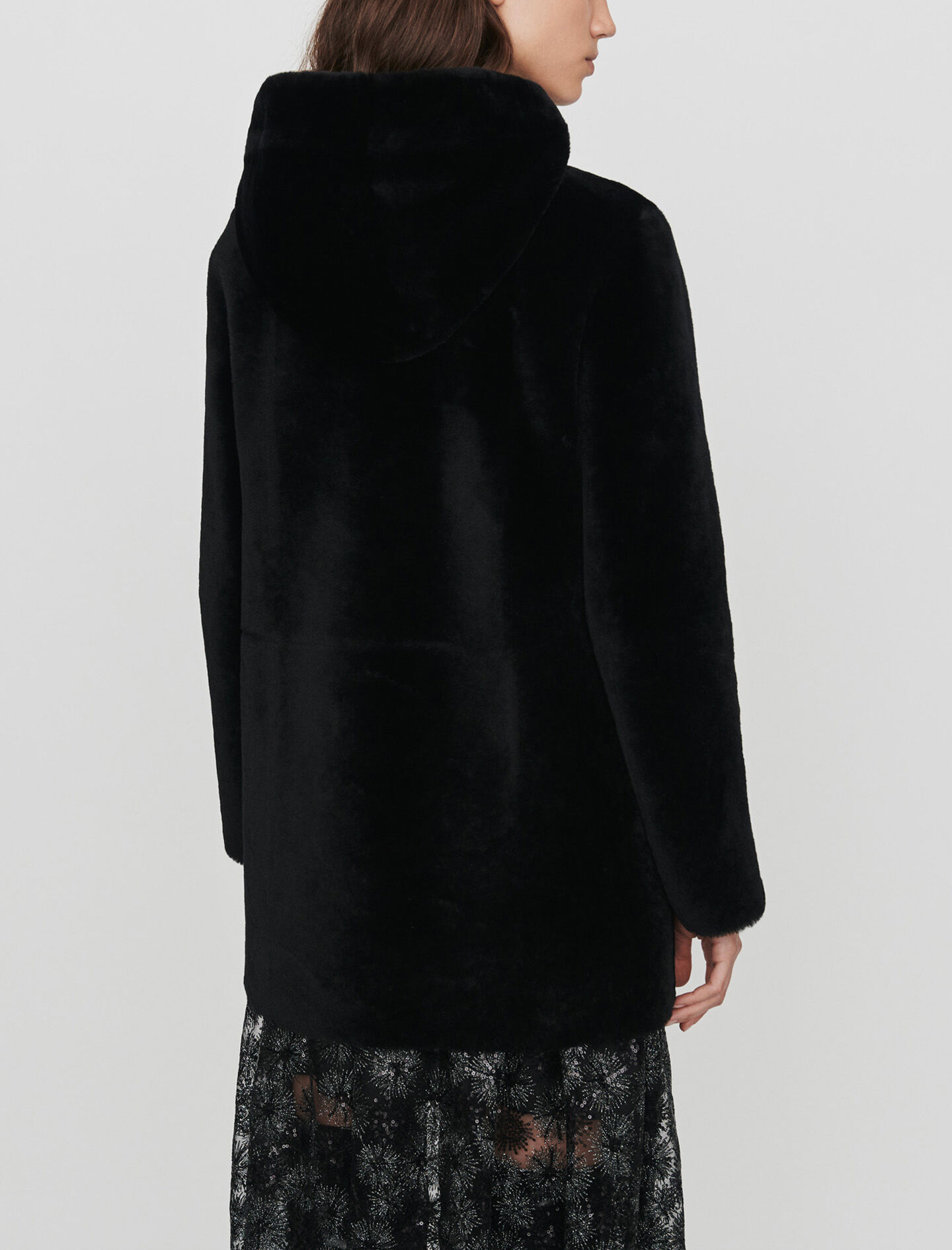 119GATINA Hooded reversible shearling coat