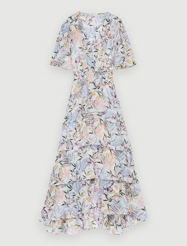 Maje Asymmetrical dress in printed muslin. 1