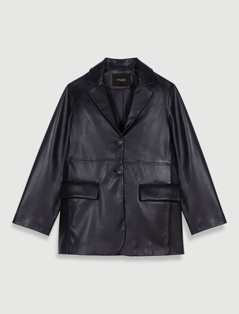 & jacket 123VALINI Leather Blazers Jackets -
