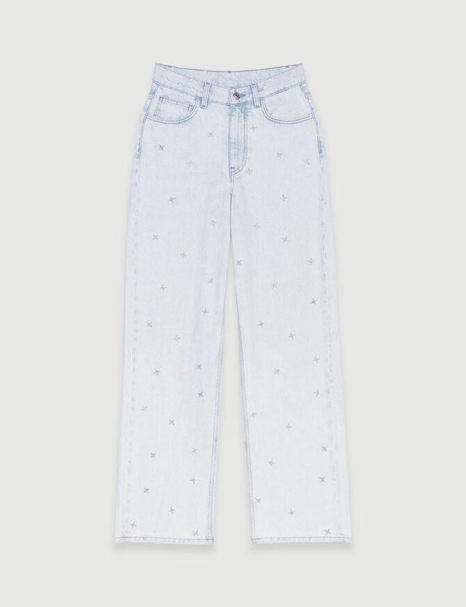 123PESTRELLA Loose-fitting jeans with rhinestones - Pants & Jeans - Maje.com