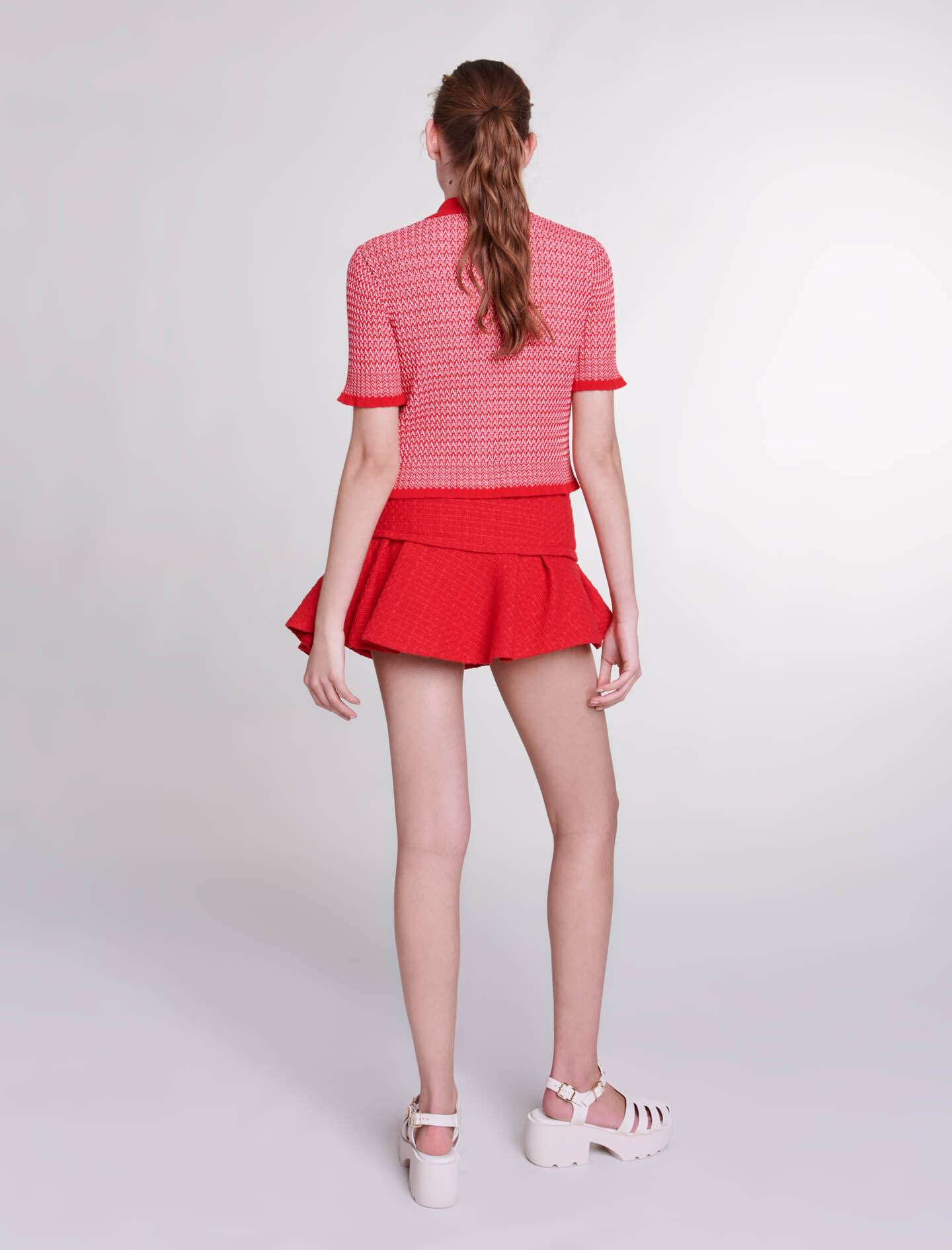 224JIBALA Asymmetrical tweed miniskirt - Skirts - Maje.com
