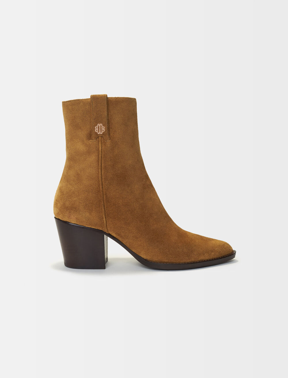 122FORWEST Camel suede boots - Boots - Maje.com