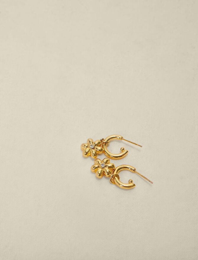 Louis Vuitton Nanogram Tag Earrings Gold Brass