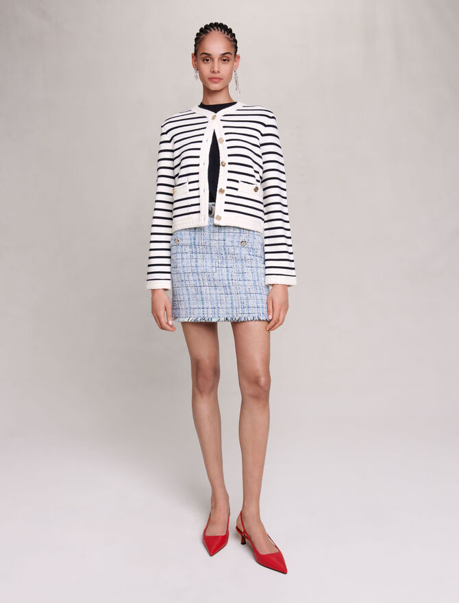 Chanel Navy Blue Double Knit Jacket & Skirt Set