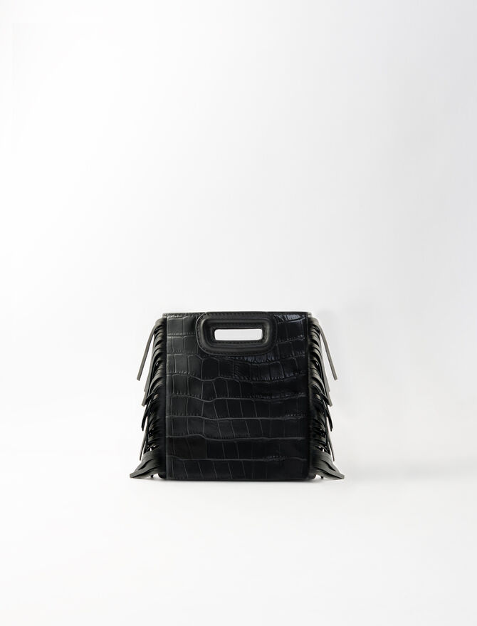Maje Mini M Croc-Embossed Leather Bag