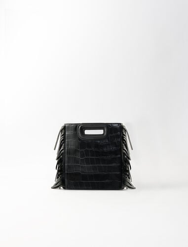 Maje Crocodile-effect leather Mini M bag. 1