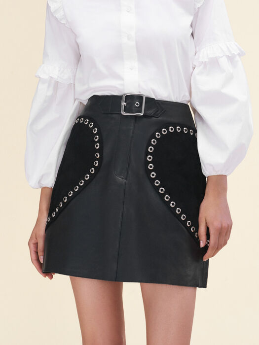 JANKI Leather A-line skirt - Skirts & Shorts - Maje.com