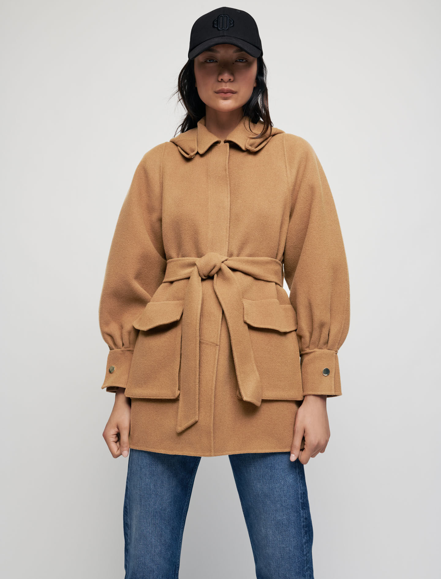 121GALICOL Double-faced wool blend belted coat