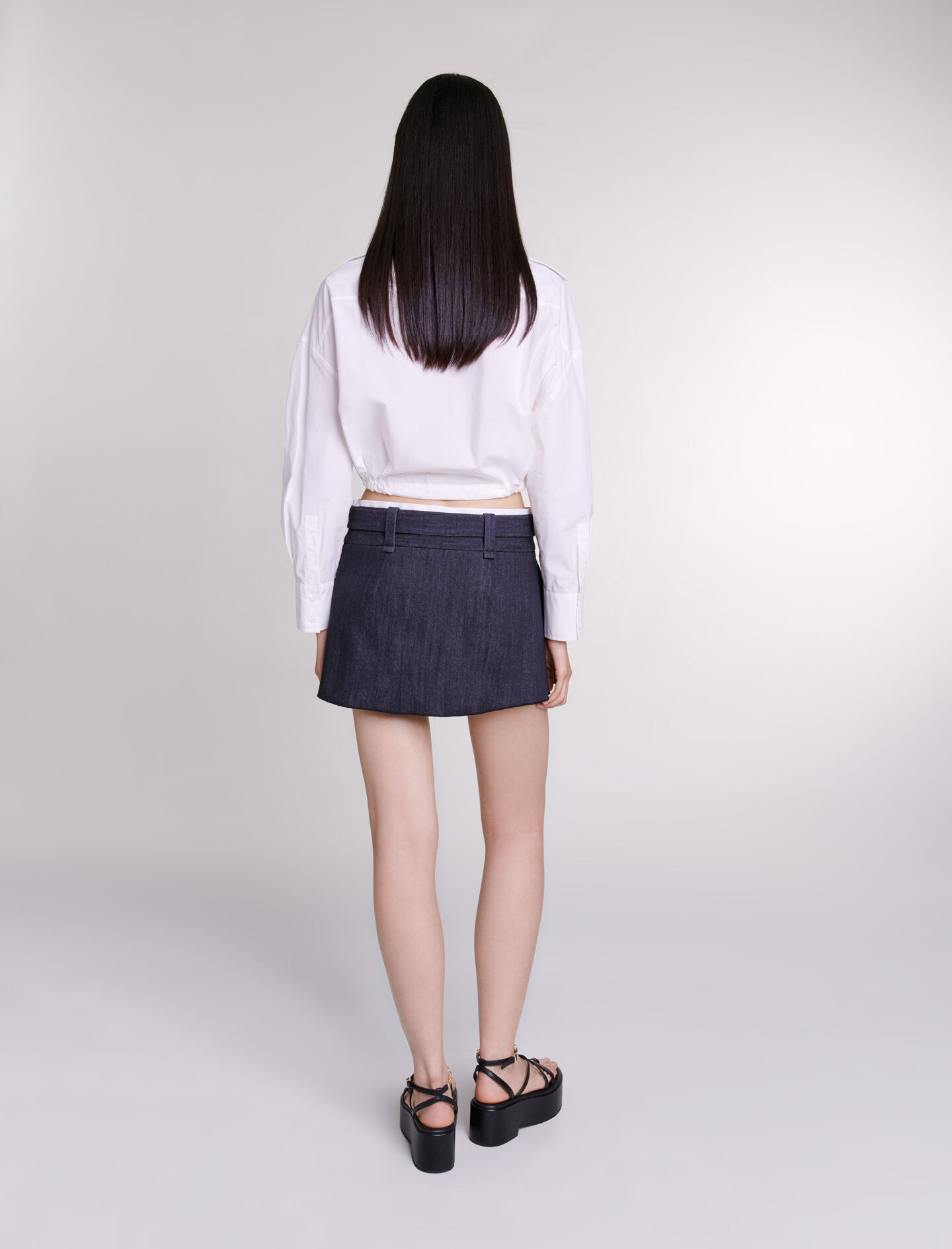 Buy SASSAFRAS Black Denim A Line Pure Cotton Skirt - Skirts for Women  9552945 | Myntra