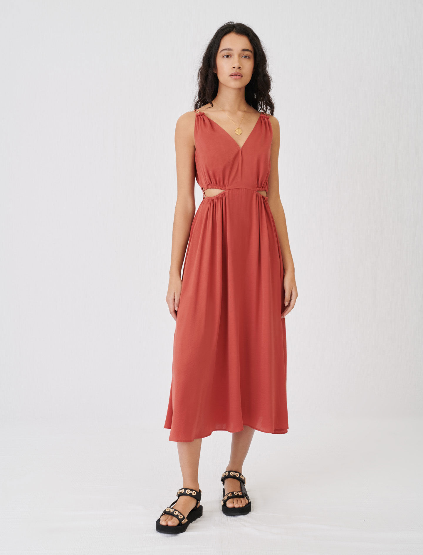 221RUNE Satin dress with braided straps
