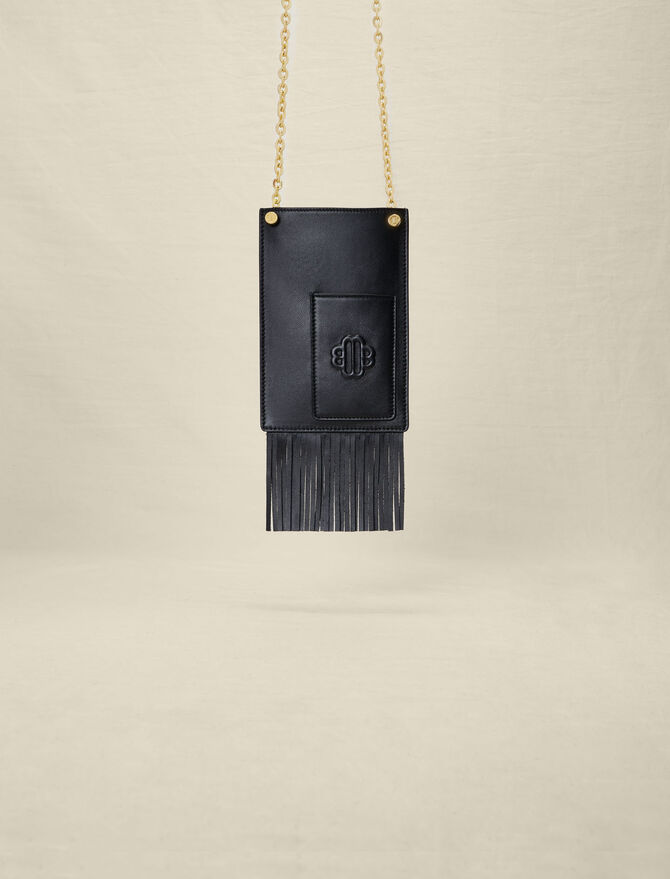 Maje Chain Strap Leather Phone Bag
