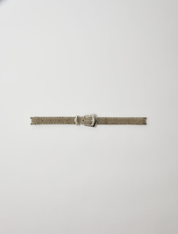 마쥬 Maje Knit belt,Silver