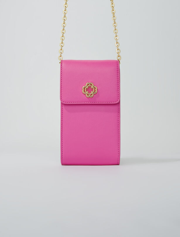 마쥬 Maje Leather phone pouch,Fuchsia pink