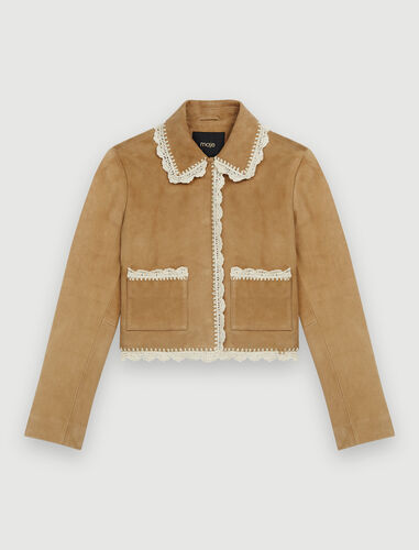 Maje Suede jacket with crochet trim Add to my wishlist Votre article a été ajouté à la wishlist Votre article a été retiré de la wishlist. 1 Maje Suede jacket with crochet trim Add to my wishlist Votre article a été ajouté à la wishlist Votre article a été retiré de la wishlist. 1