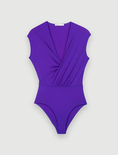 Maje Low-cut bodysuit in technical fabric. 1 Maje Low-cut bodysuit in technical fabric. 1
