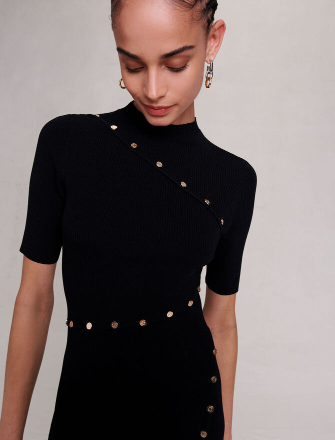 Black Rib Slit Leg Midi Dress – LA CHIC PICK