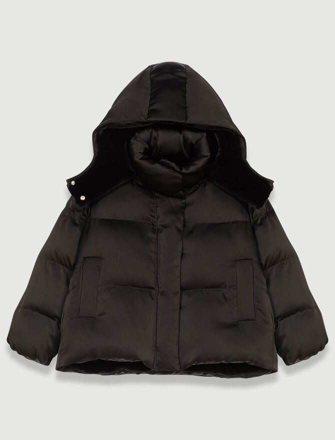 123GANZANITA Short satiny quilted puffer jacket - Fall-Winter Collection -  Maje.com