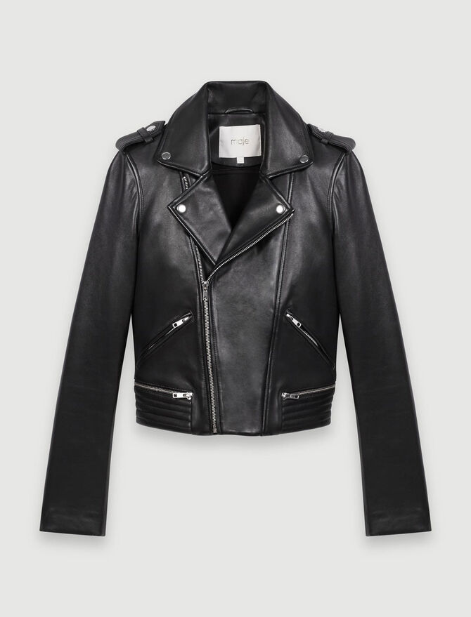  Legacy Black Leather Biker Jacket : Clothing, Shoes