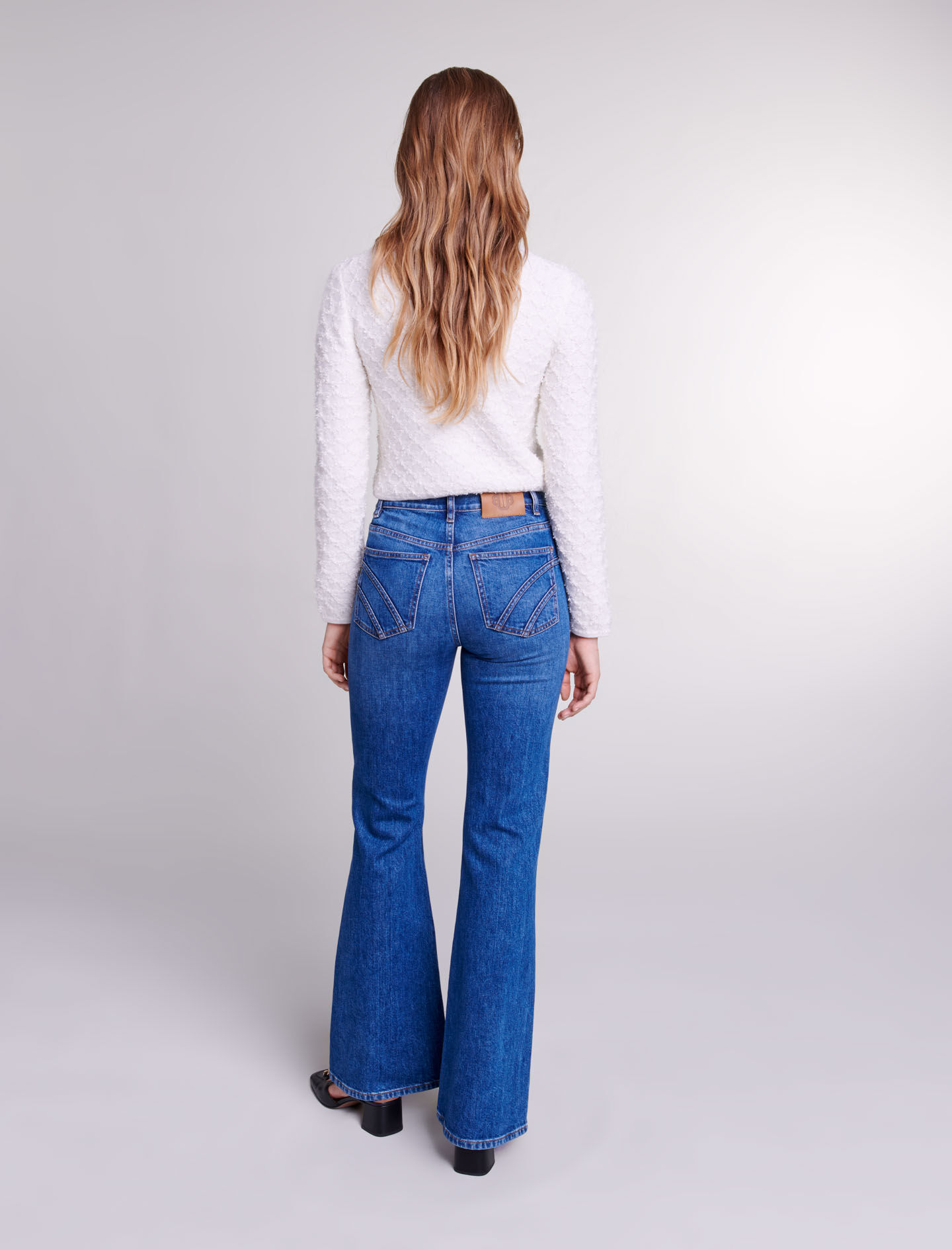 223PRANY Embroidered flared jeans - Pants & Jeans - Maje.com
