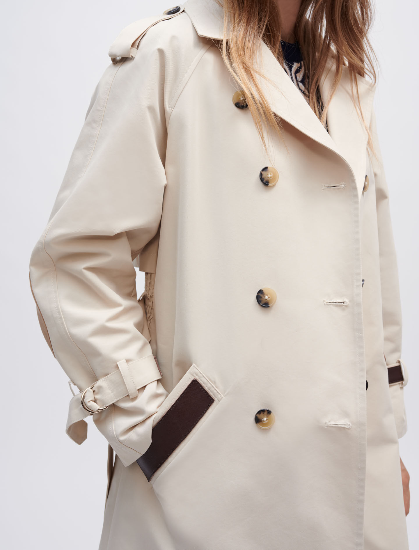 WOMEN FASHION Coats Combined Beige XL discount 64% Zara Long coat 