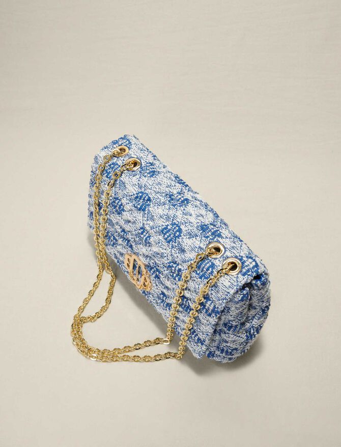 Maje Embroidered Tweed Bag - Blue - One Size
