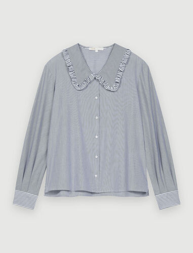 Maje Striped shirt with large collar. 1