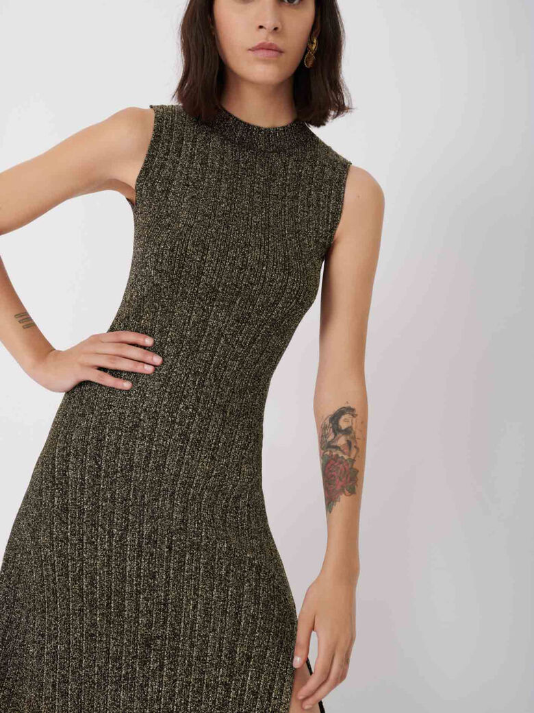 120ROSETTE Lurex knit dress - Dresses - Maje.com
