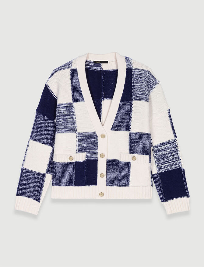 123MYSHIRTINA Cardigan with monogram knit - Sweaters & Cardigans - Maje.com