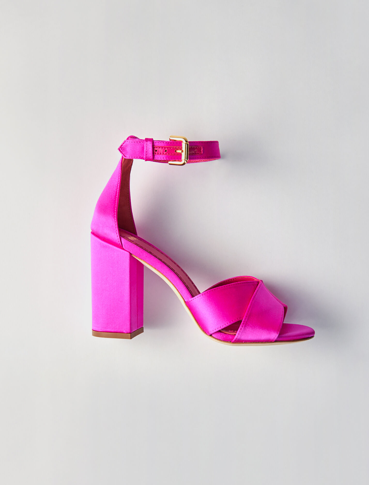 pink satin sandals
