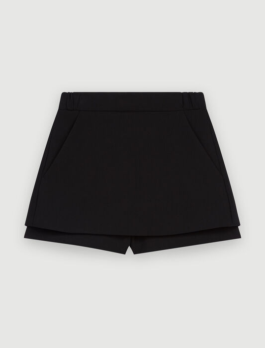121IPAMO Trompe-l’œil shorts in crêpe fabric. - Skirts & Shorts - Maje.com
