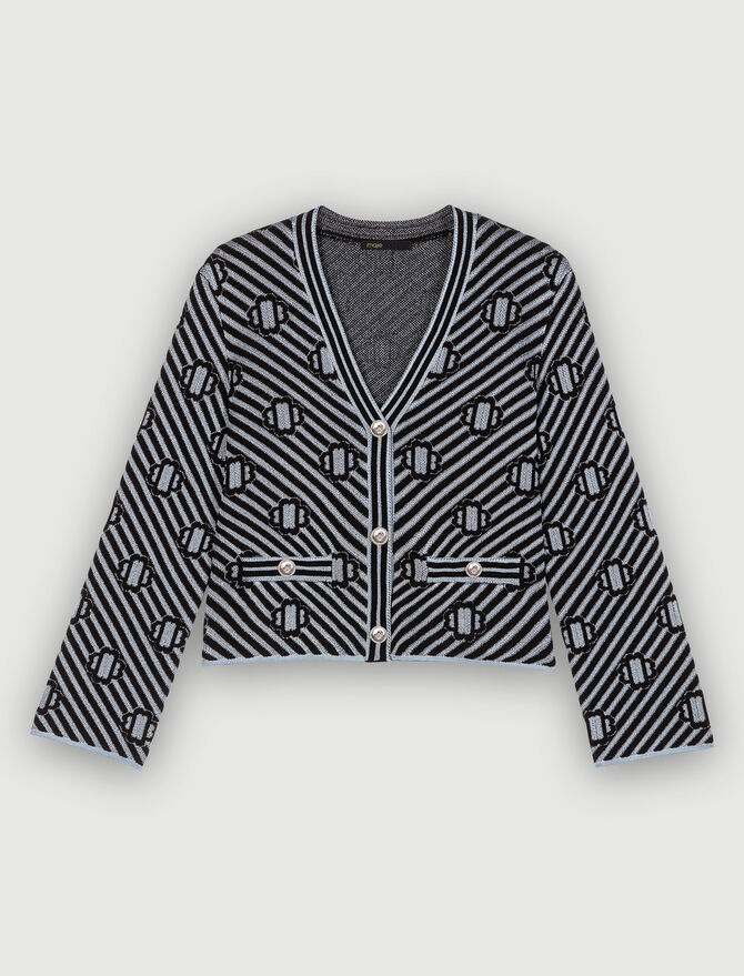 223MURENNE Printed knit cardigan - Sweaters & Cardigans - Maje.com