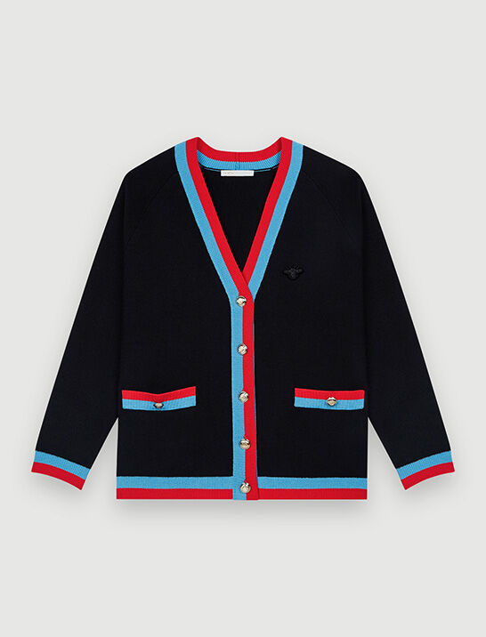 maje red cardigan