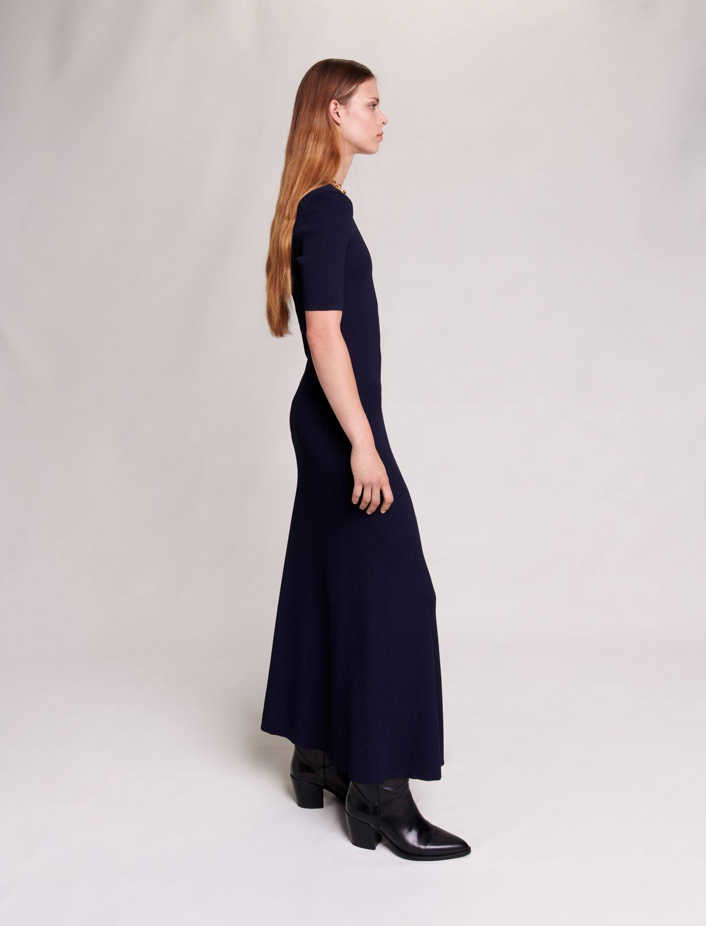 223ROLORA Long cut-out knit dress - Dresses - Maje.com