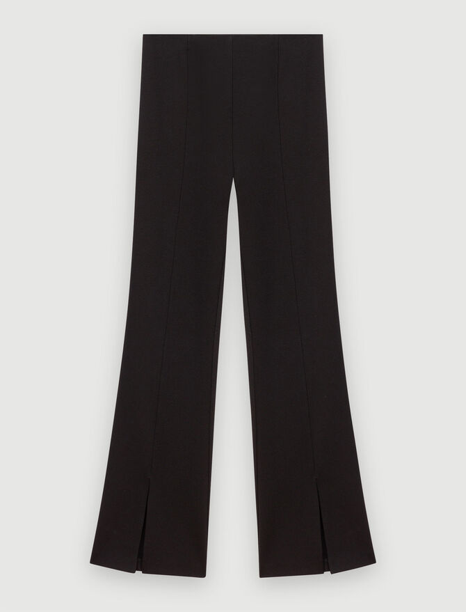 122POMELO Black slim-fit trousers with slits - Pants & Jeans
