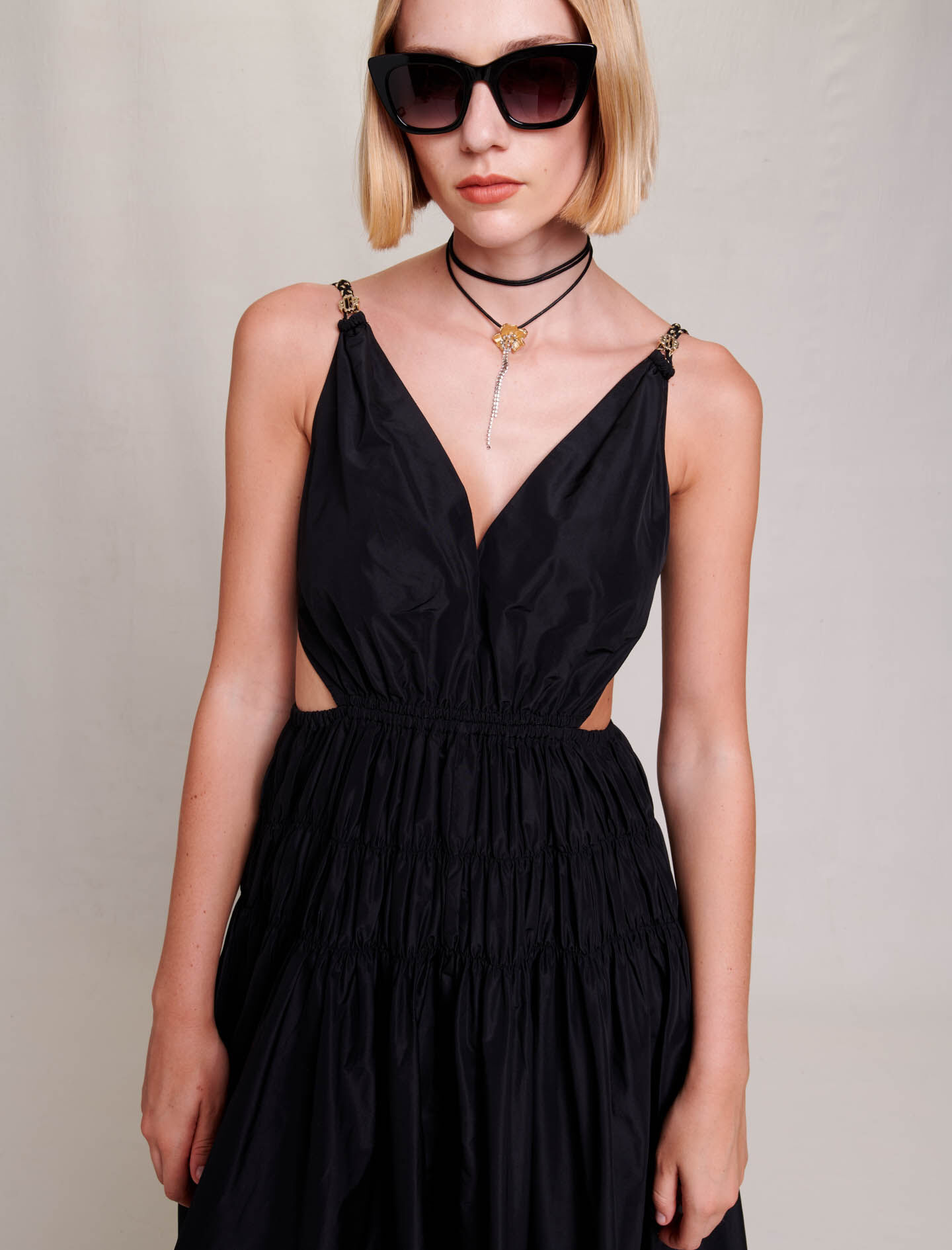 Black Midi Dress - Ribbed One-Shoulder Dress - Cutout Dress - Lulus