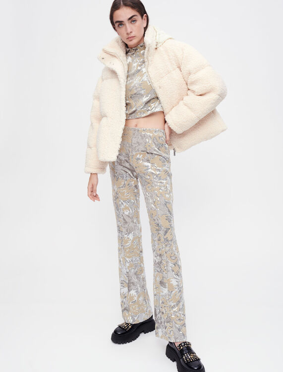 Velvet trousers with sequin embroidery - Pants & Jeans - MAJE