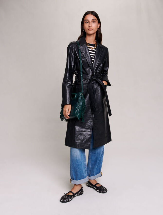 223GRENCHIR Black Coats trench - leather