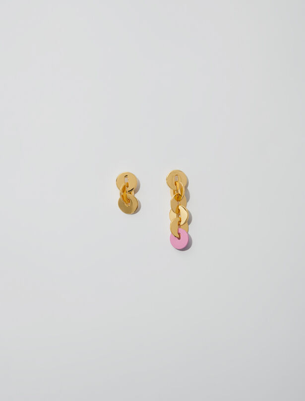Maje Enameled earrings,Gold