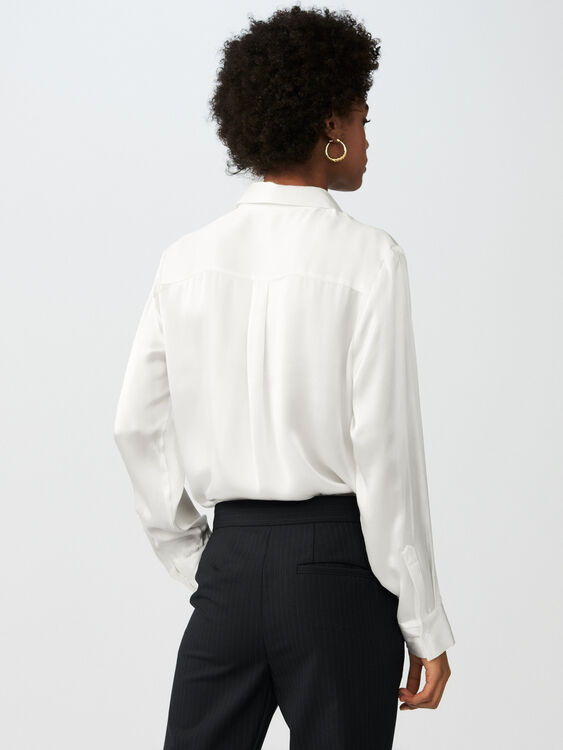 CECI Draped silk blouse - Tops & T-Shirts - Maje.com
