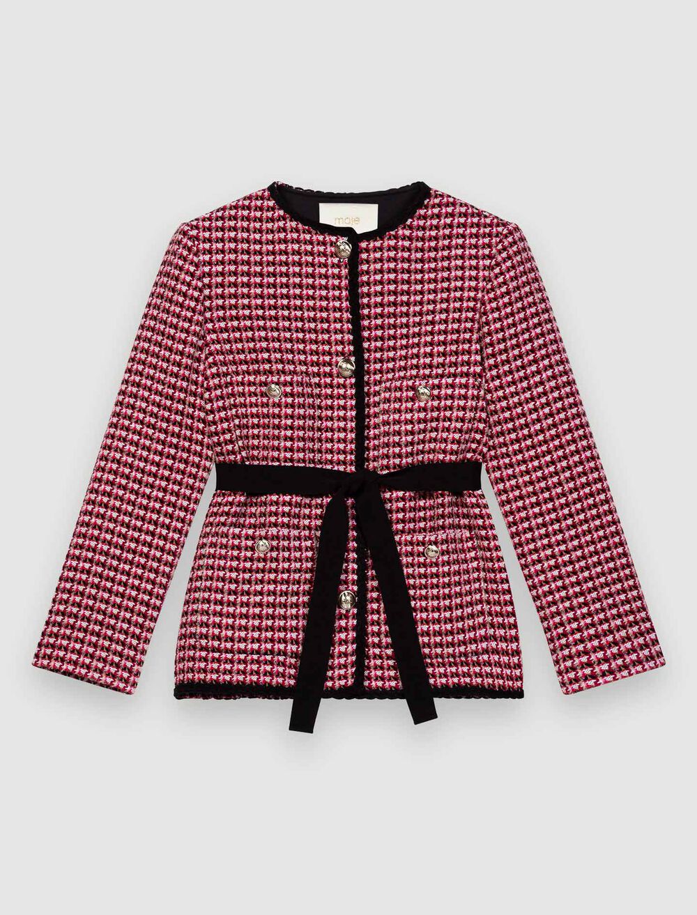 120VENALT Contrast tweed jacket - Coats & Jackets - Maje.com