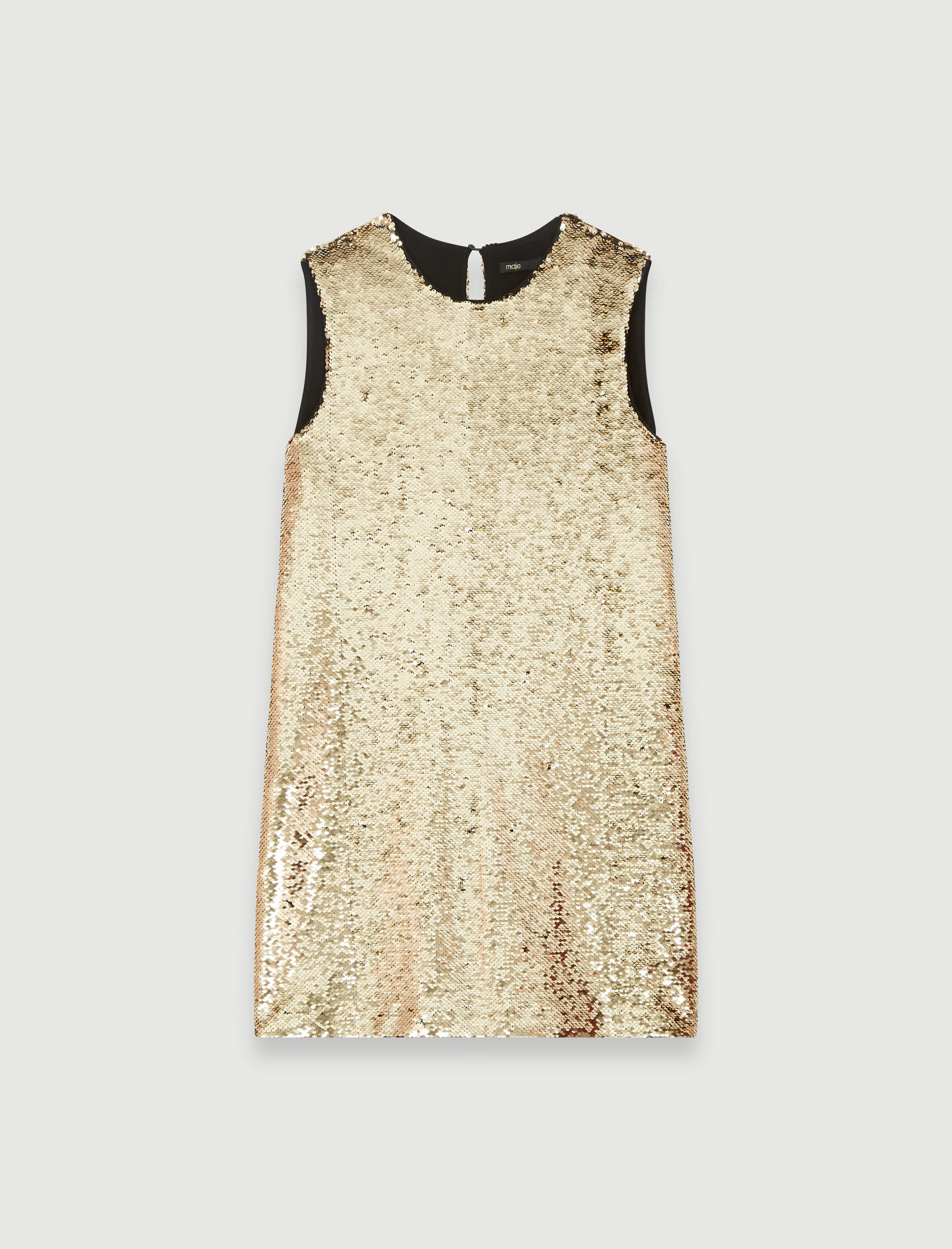 gold sequin shift dress