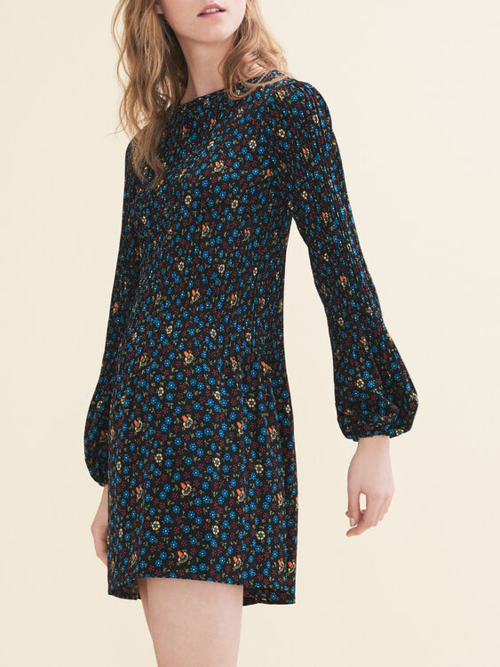 ROCKINA Pleated printed dress - Dresses - Maje.com