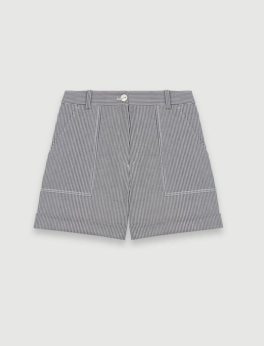 221IFALU Oshkosh stripe shorts with topstitching - Skirts & Shorts ...