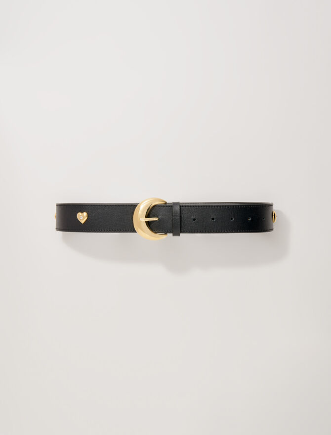Self Covered Round Buckle Belt — Black/Gold