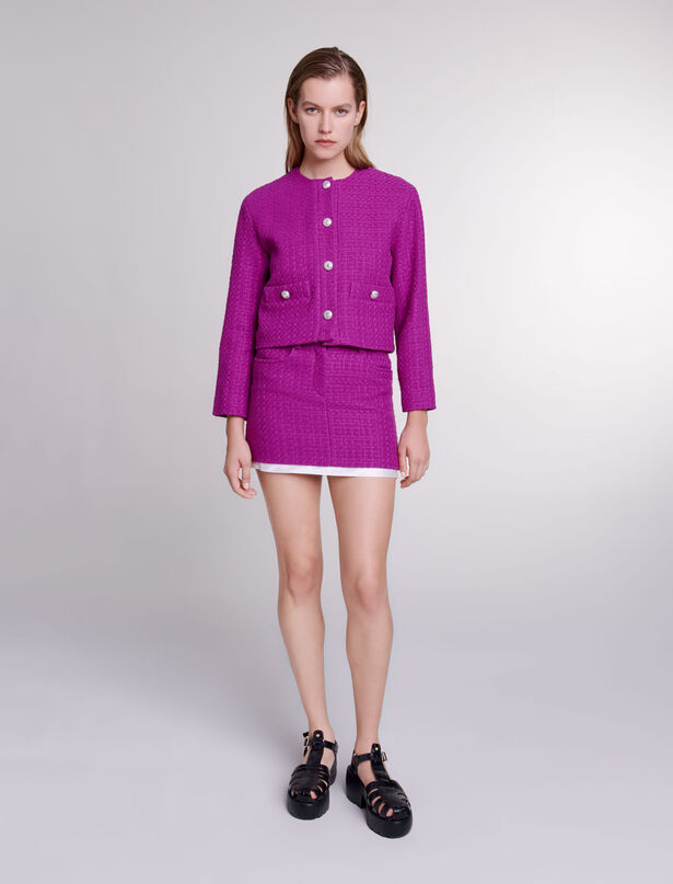 마쥬 Maje Tweed jacket,Fuchsia pink